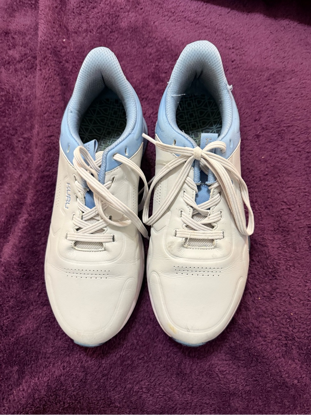 KURU Women's White and Light Blue Athletic Sneakers